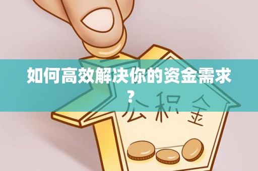 武侯如何高效解决你的资金需求？