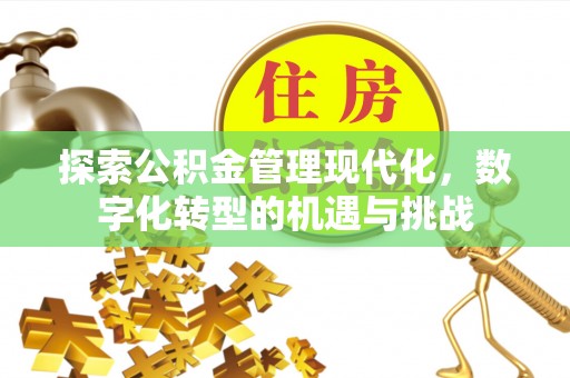 武侯探索公积金管理现代化，数字化转型的机遇与挑战