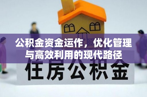 武侯公积金资金运作，优化管理与高效利用的现代路径