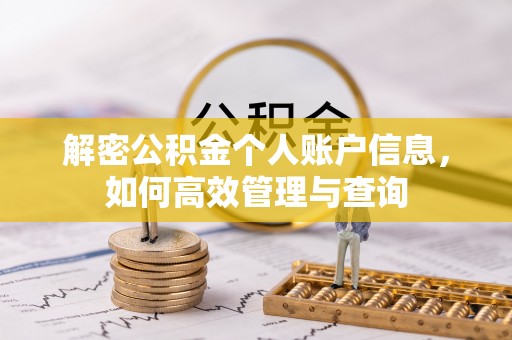 武侯解密公积金个人账户信息，如何高效管理与查询