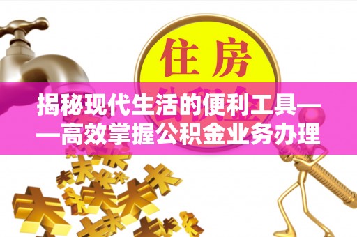 武侯揭秘现代生活的便利工具——高效掌握公积金业务办理流程的关键步骤