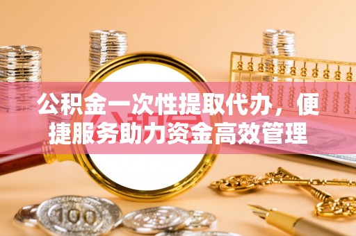武侯公积金一次性提取代办，便捷服务助力资金高效管理