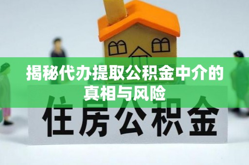 武侯揭秘代办提取公积金中介的真相与风险