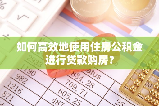 武侯如何高效地使用住房公积金进行贷款购房？